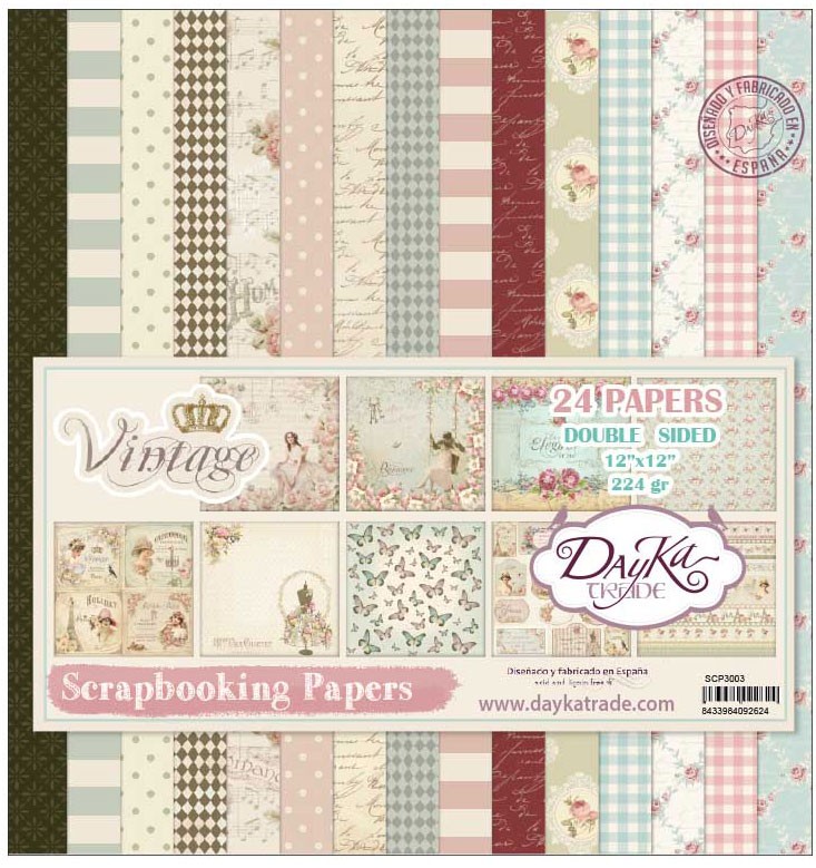 Colección Scrapbooking 24 Papeles Dayka trade - Embalajes y